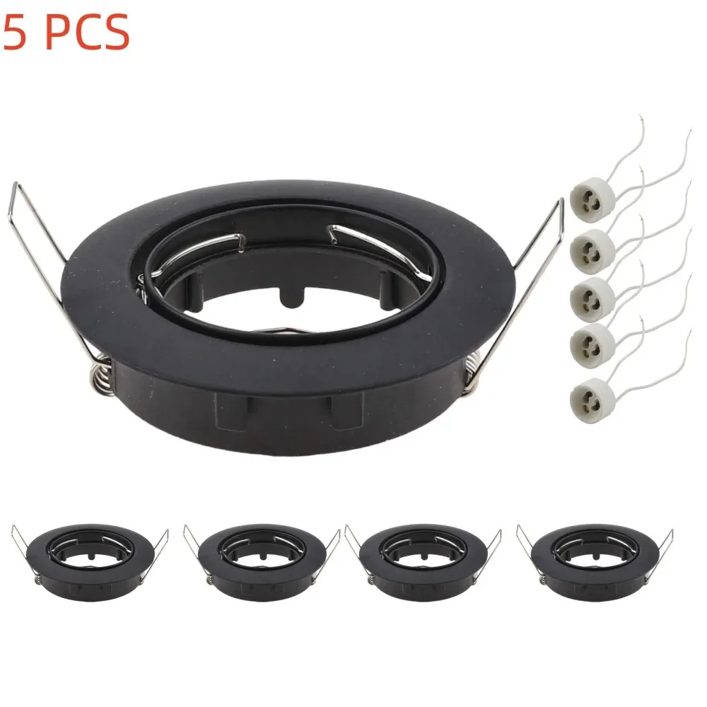 JOYINLED Juego de 5 Luces Empotradas Ajustables, Marco Giratorio para Techo, Portalámparas GU10/MR16, Downlight LED Moderno