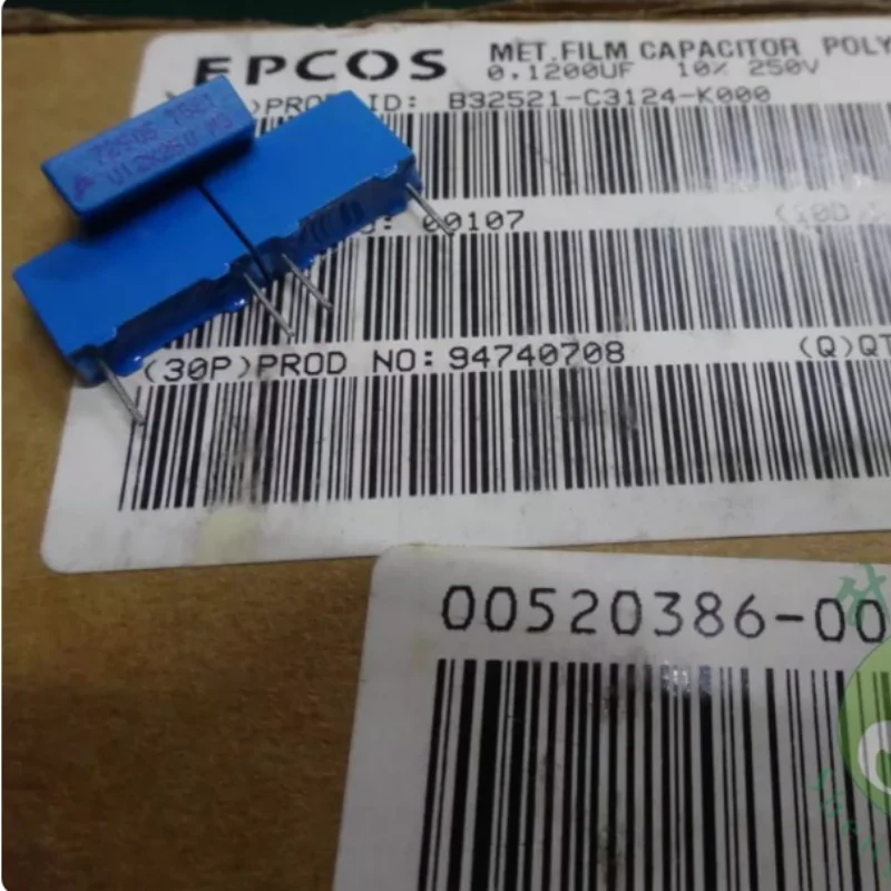 10pcs-100pcs EPCOS 0.12uf/250v 120nf u12 124 brand new 10MM thin film capacitor B32521C3124K