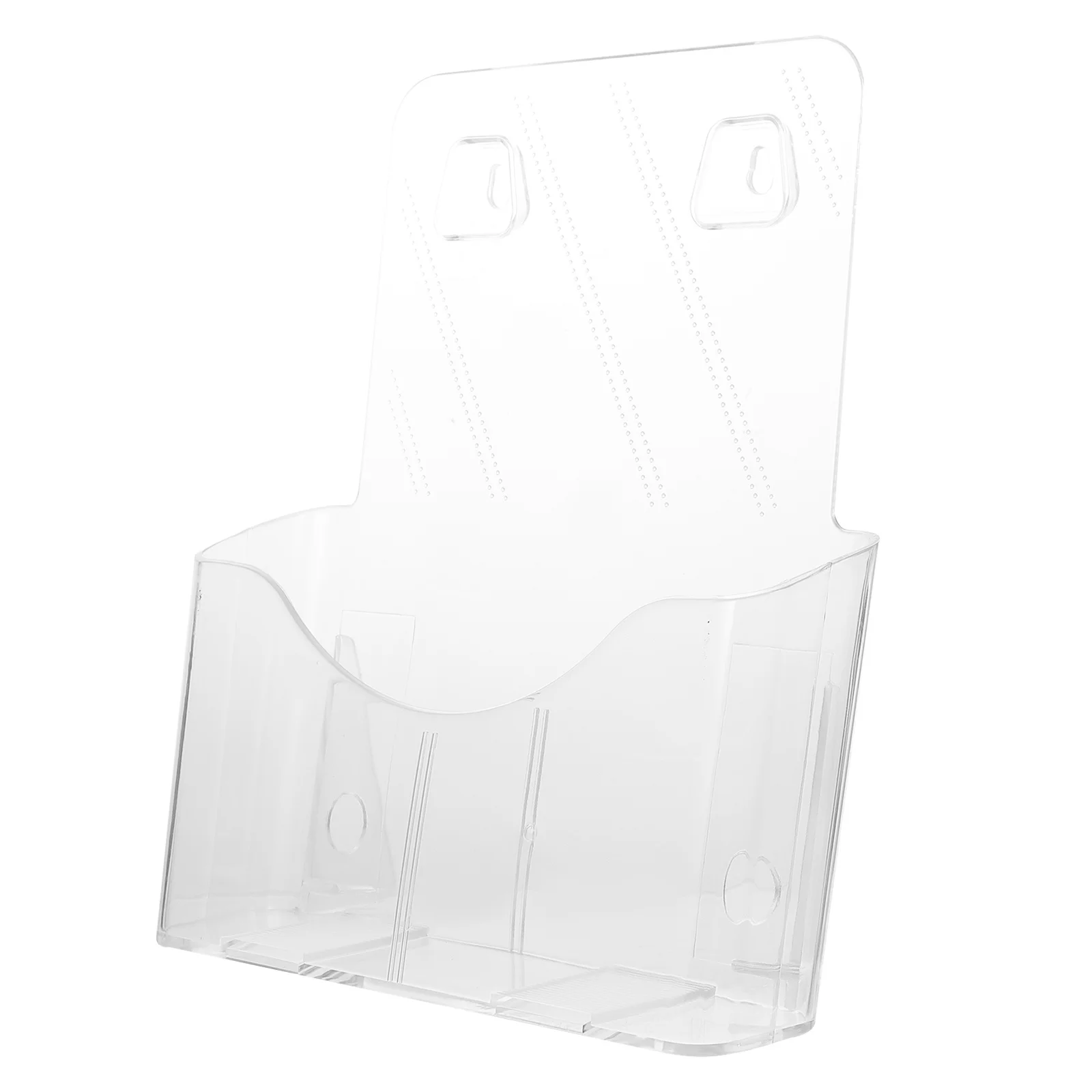 

Desktop File Storage Shelf with Pre-Drilled Holes Brochure Holder for Documents Papers Flyers Magazine Stand Transparent