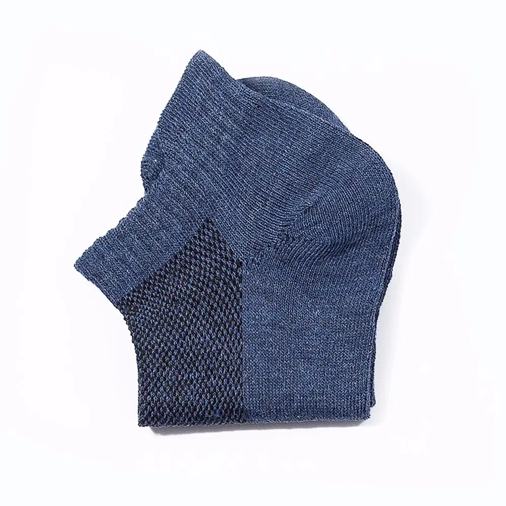 

Simple Casual Comfortable Solid Color Cotton Mesh Men's Socks Boat Socks Hosiery Low-top Socks
