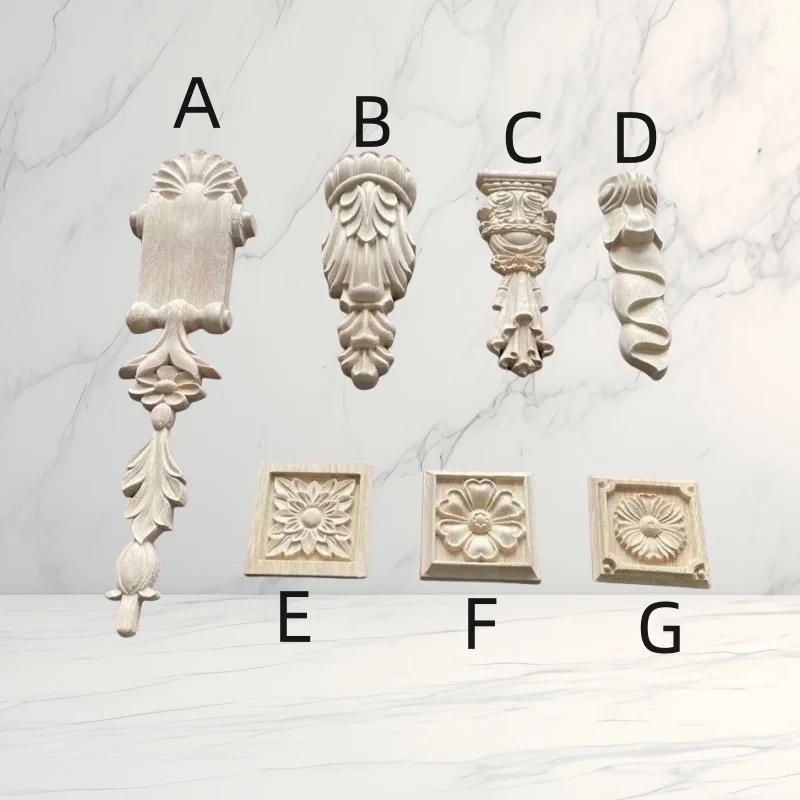 منحوتات أعمدة متعددة الأنماط من الخشب الصلب على الطراز الأوروبي - جمالية متينة وسهلة التركيب للمواقد والخزائن DIY #1