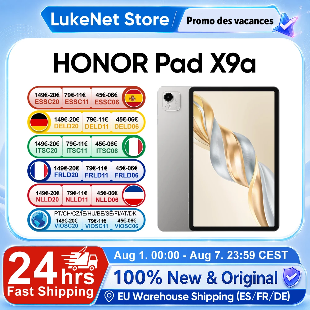Tablette HONOR Pad X9a avec processeur Qualcomm Snapdragon 685, WIFI, écran HONOR Fullview 11,5 pouces 120 Hz 2,5K, batterie 8300 mAh, version mondiale