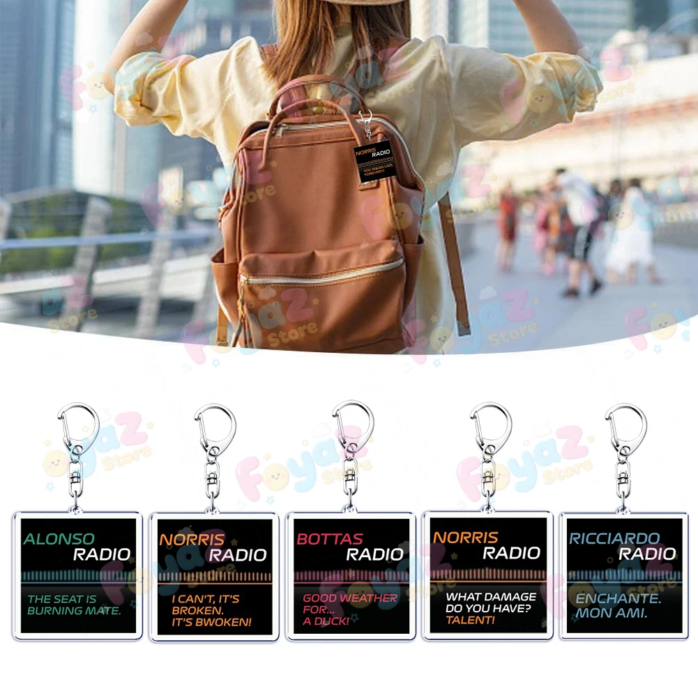 سباق السيارات سائقي فريق راديو المفاتيح اكسسوارات حقيبة سيارة سحر الفورمولا واحد رياضة السيارات ميمي Keyrings مجوهرات المشجعين الأصدقاء هدية