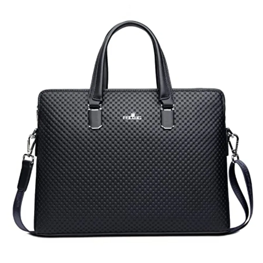 

FSD.WG]Business Bag Leather Briefcase Shoulder Laptop Business Bag for Men