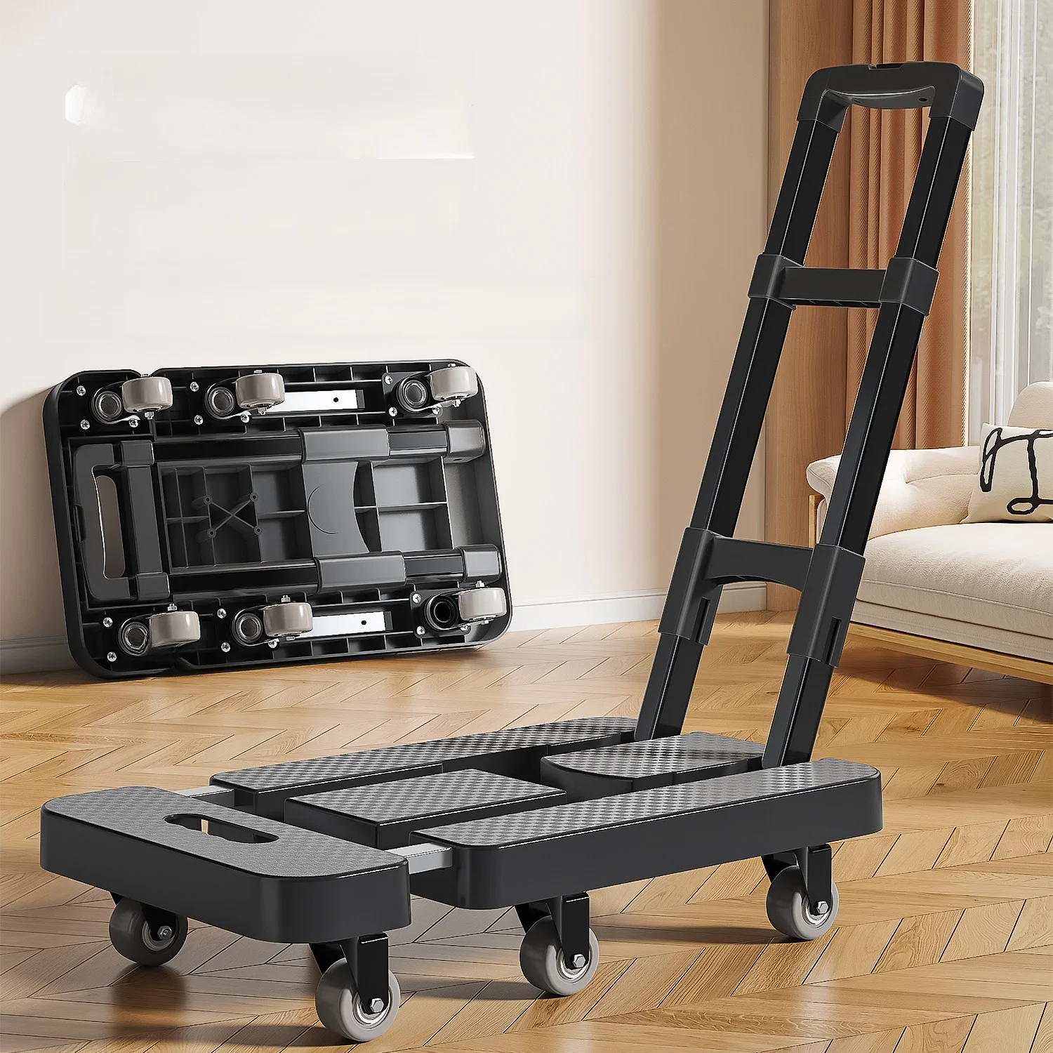 chariot-pliable-portable-a-tirer-a-la-main-roues-retractables-utilitaire-pour-usage-domestique-silencieux-a-plateau-plat-petit-chariot-pliable