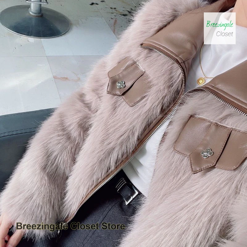 Korean version of the lapel small fragrance fur coat women's autumn and winter new fashion casual Joker plush short coat.