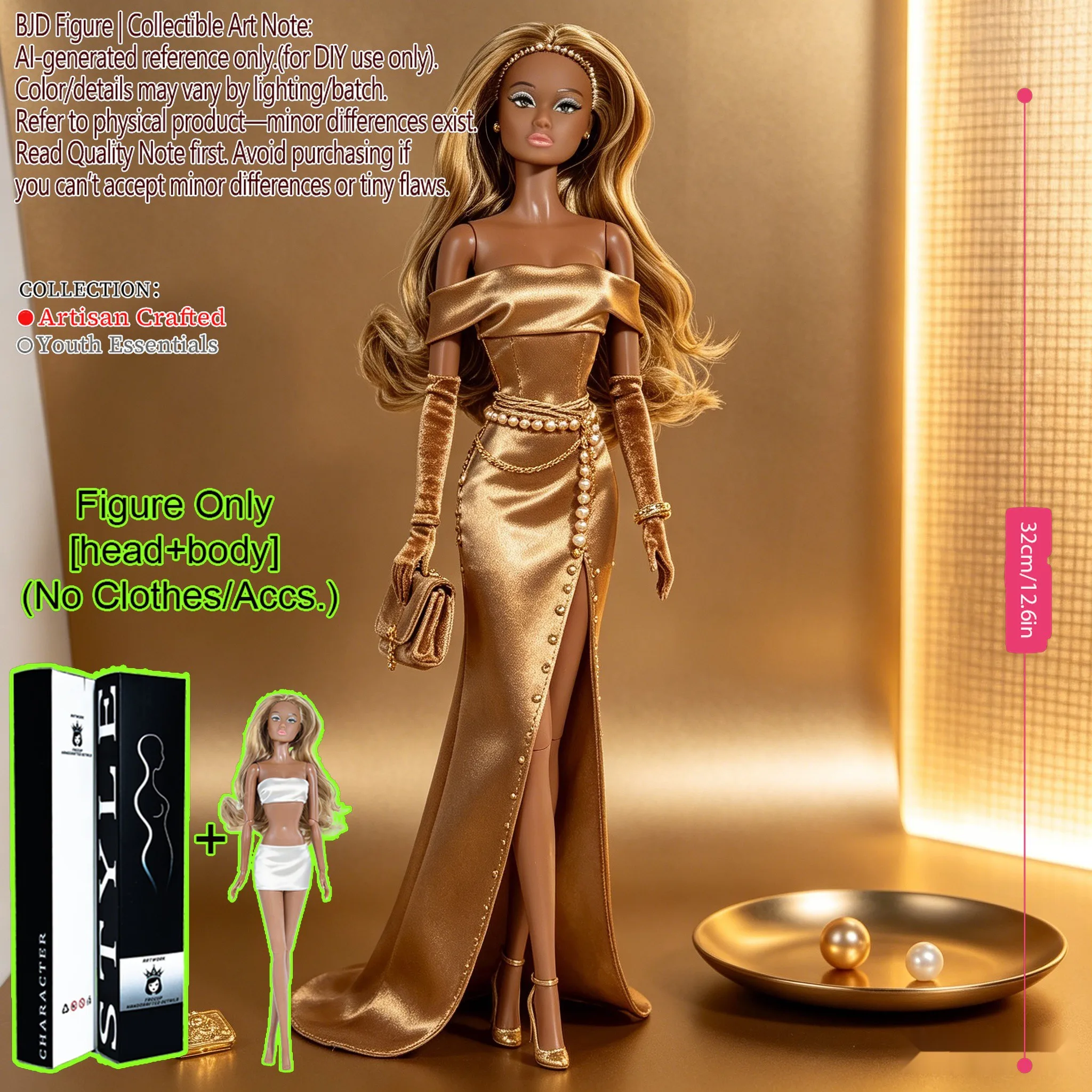 1. 1/6 BJD MJD 12 Inch Supermodel Fashion Doll,12‑Ball‑Joint Posable Articulated Figure,Hobby Collectible,No Clothes