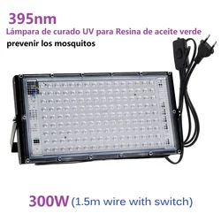 300W UV curing lamp 395nm prevent mosquitoes 395nm purple light 365+395nm UV curing lamp for green oil resin