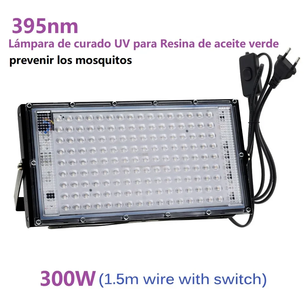 Imagem -03 - Lâmpada de Cura Fluorescente Ultravioleta Luz uv Luz Roxa Luz Violeta Multifunções 100w 200w 365nm 395nm 110v 220v