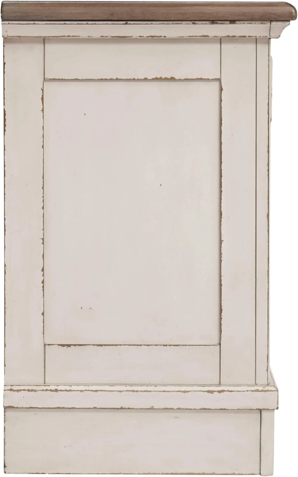 Realyn French Country 3 Drawer Nightstand with Electrical Outlets & USB Ports, 27.75" Tall, Chipped White