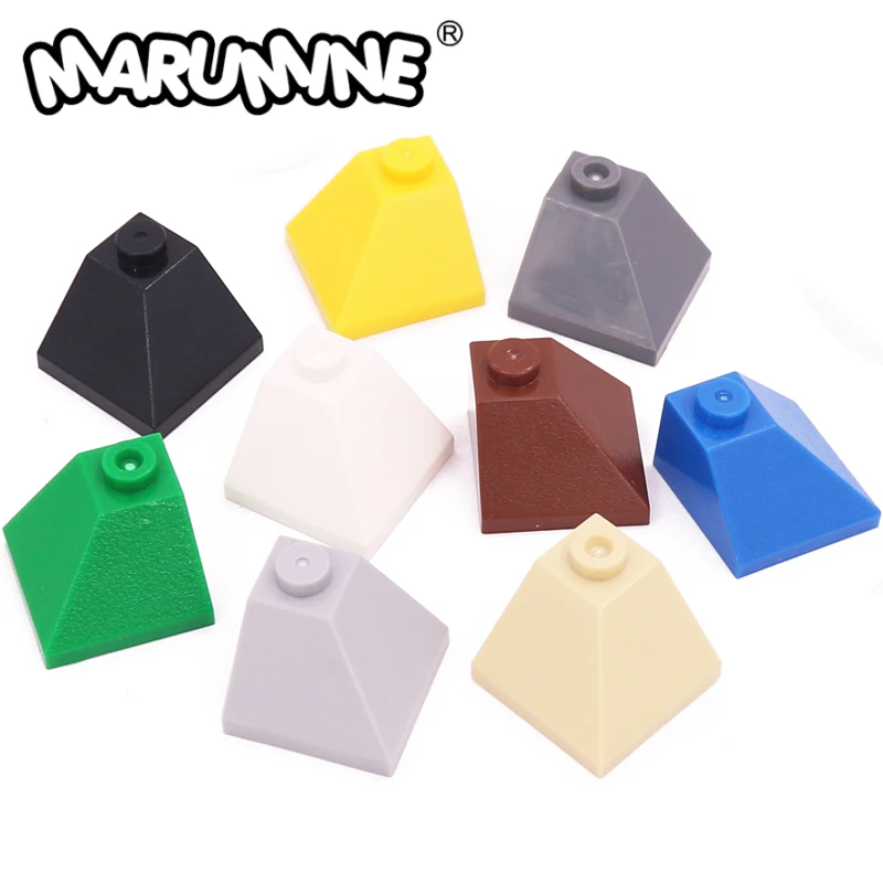 Marumine MOC Brick Parts 20PCS Slope 45° 2x2 Double Convex Corner 3045 Compatible Building Blocks Designers Assemble Particles