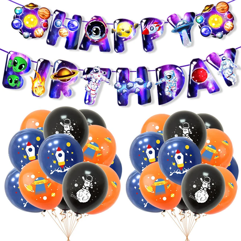 10 stücke Weltraum Thema Party Ballon Dekoration liefert Astronauten Rakete UFO Ballon für Jungen Geburtstags feier Dekoration Ballon