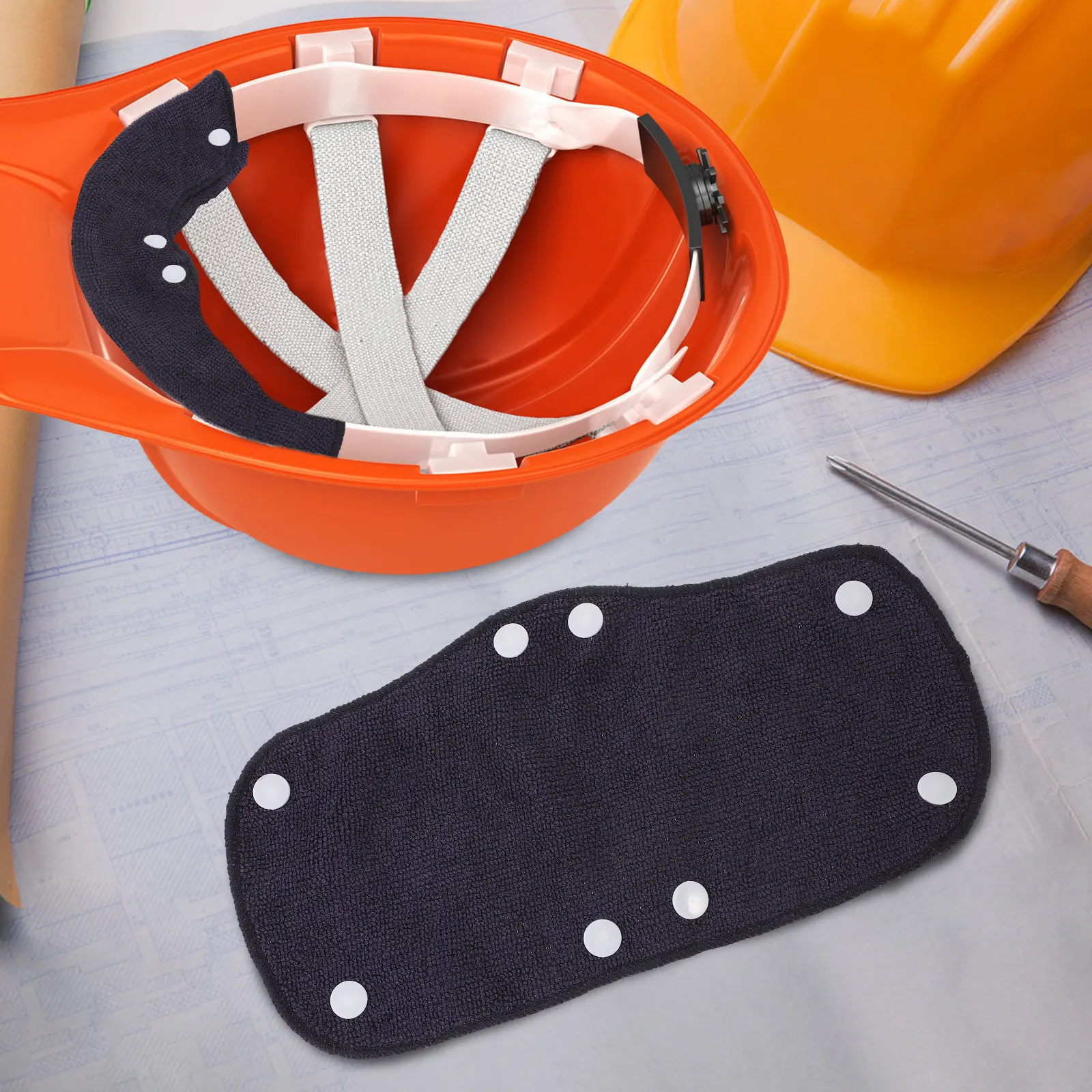 

10Pcs Safety Liners Hard Hat Sweatbands Reusable Washable Soft Polyester Sweat Absorber Breathable Hard Hat Accessories
