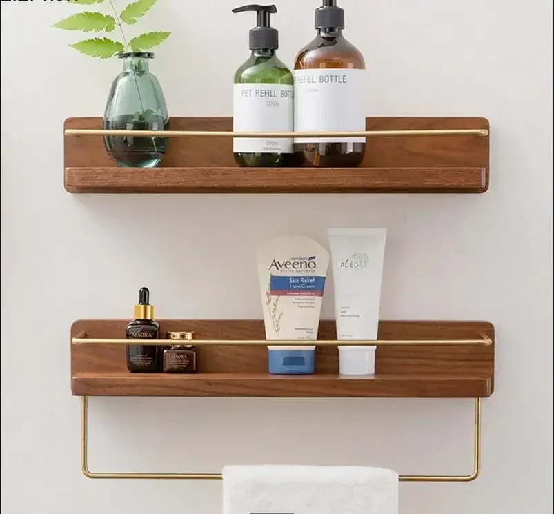 

Wooden Towel Rack Roll Holder Wall Mounted Shelf Paper Towel Holder Bathroom Shelf Hanger Wall Storage Rack Toilet Paper Holder