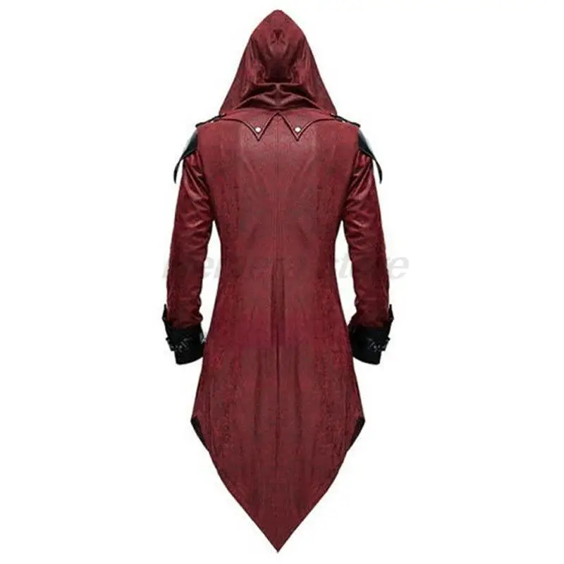 2 Color Assassin Cosplay Medieval Man Streetwear Hooded Jackets Outwear Costume Edward Assassins Creed Halloween Costume