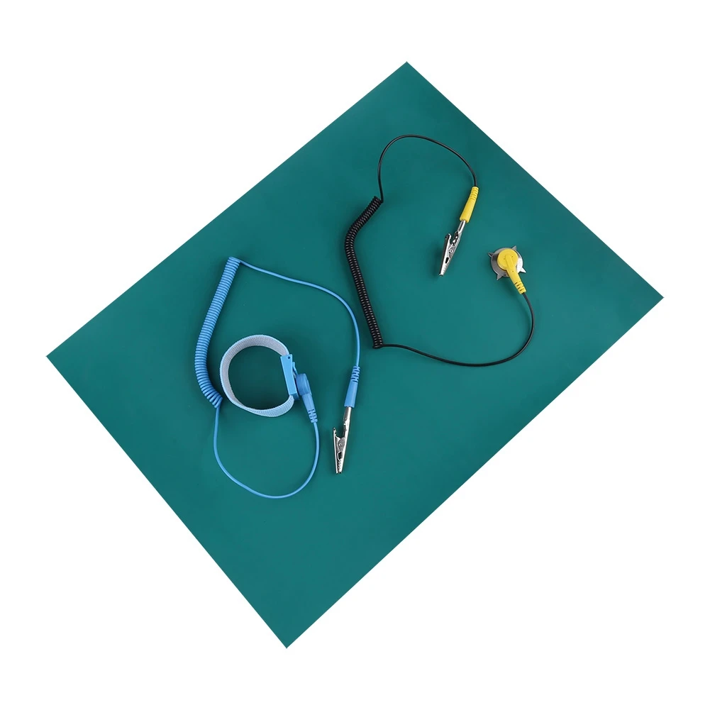 Antistatic Grounding Mat Anti Static Band Electrostatic Discharge Anti Static Wrist Strap Ground Wire Mat Set for Phone Repair