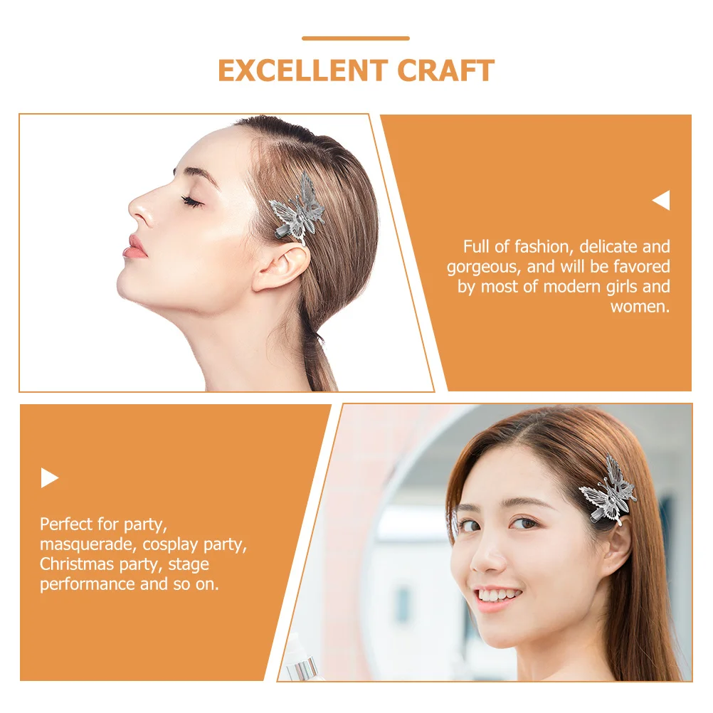 

12Pcs Delicate Hollow Butterflies Hair Barrettes Realistic Vibration Design Perfect for Daily Gatherings Stage Performance Gifts