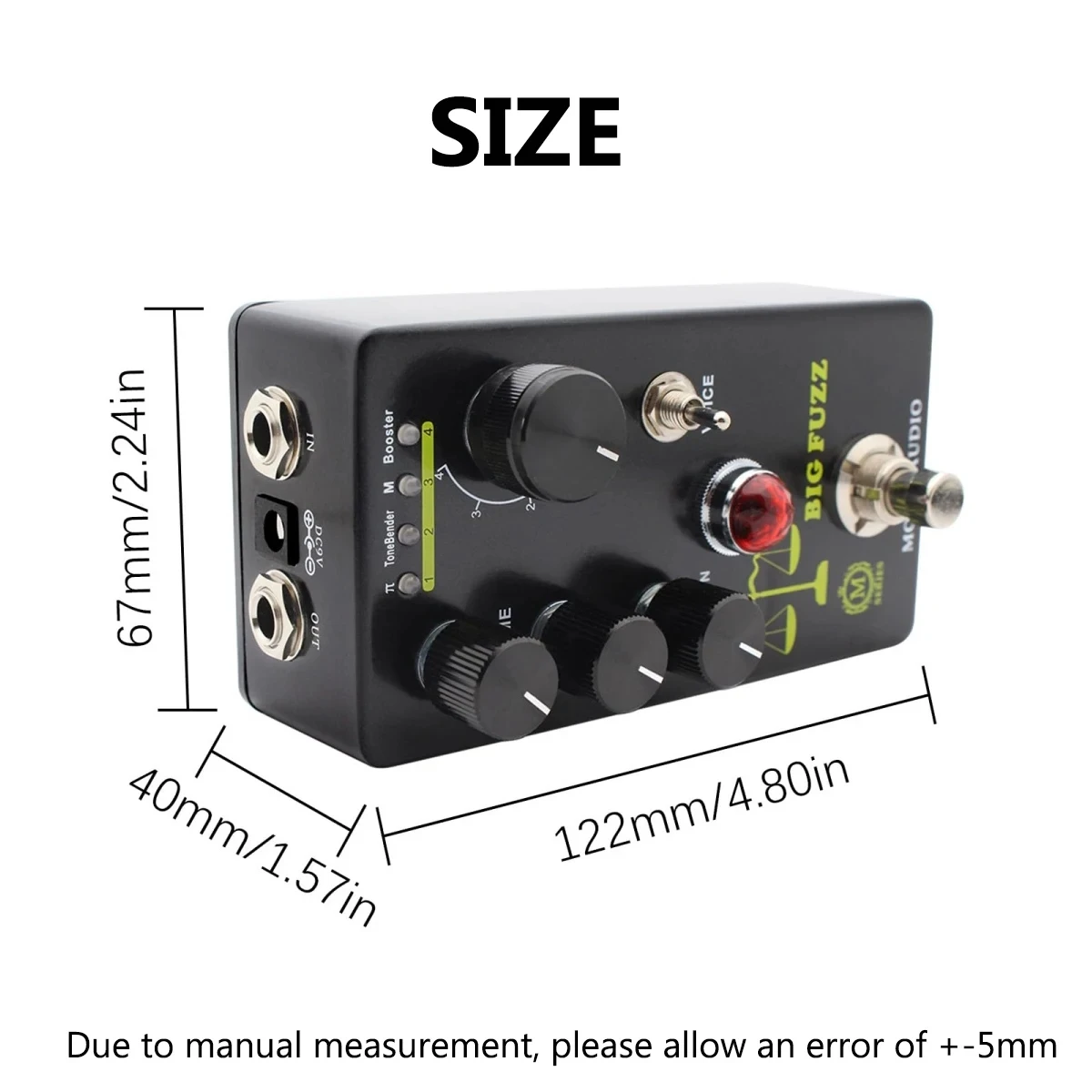 Mosky Big Fuzz Guitar Pedal 4-Mode Fuzz Distortion with Volume/Tone/Sustain Controls True Bypass for Electric Guitar Bass Player view 2