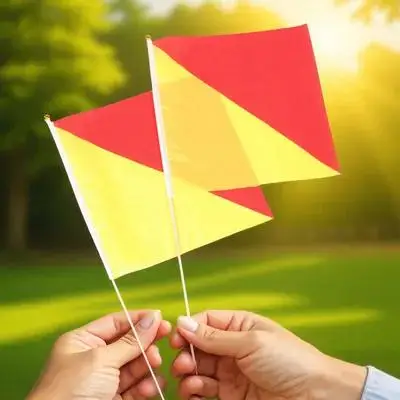 

2Pcs Durable Signal Flag Handheld Waving for Military Operations Sports Equipment Race Conducting Flags Signal Flag