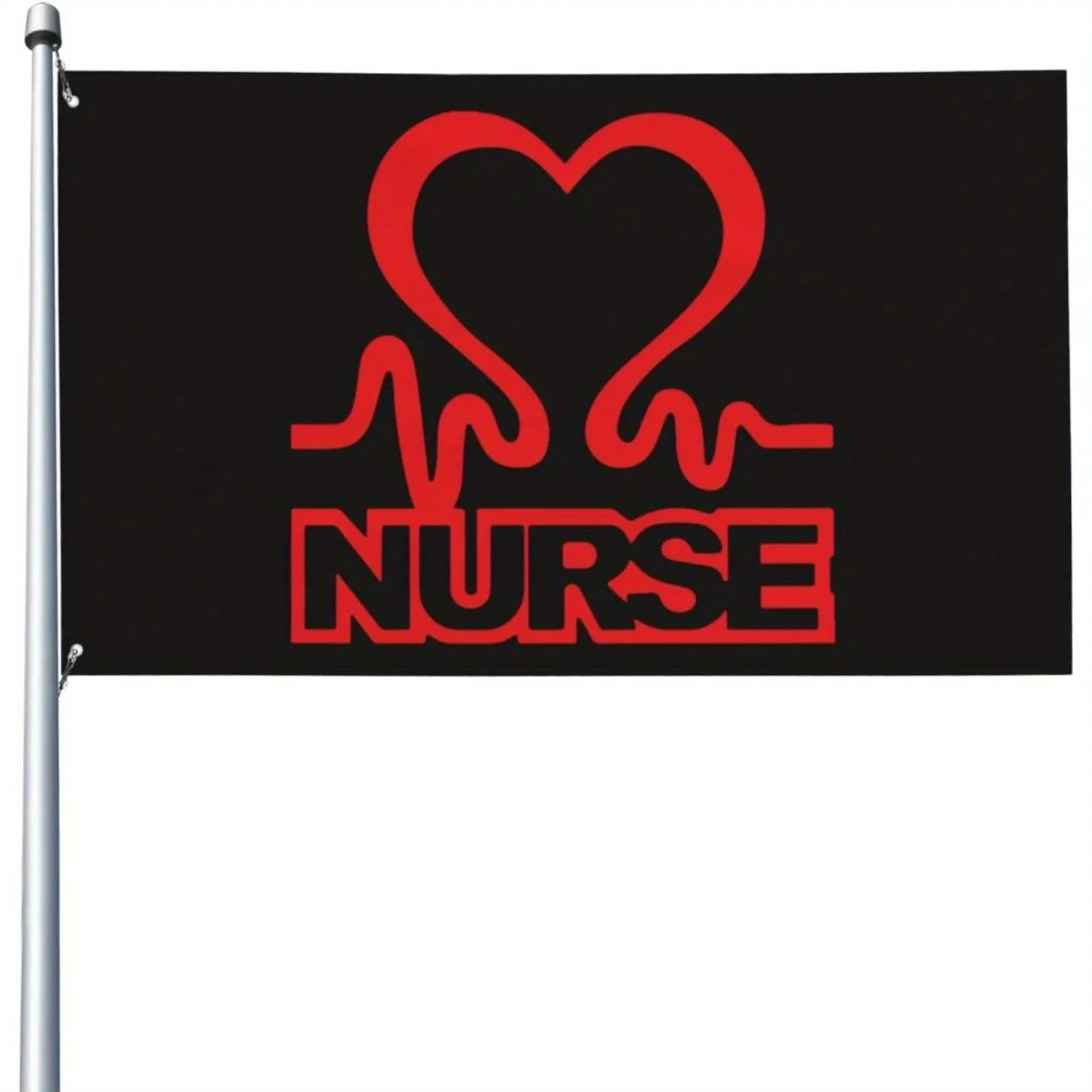 Nurse Heartbeat EKG Garden Flag 3x5 Ft And 4x6FT Durable Polyester Outdoor Nurse Appreciation