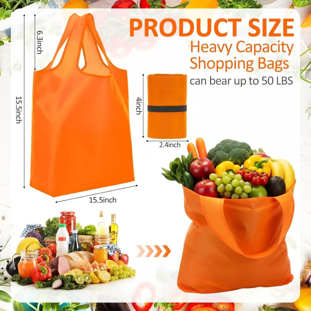Reusable Bulk Shopping Bags - Large Foldable Tote Bags for Grocery Shopping, Party & Holiday Use, Holds 50 Lbs