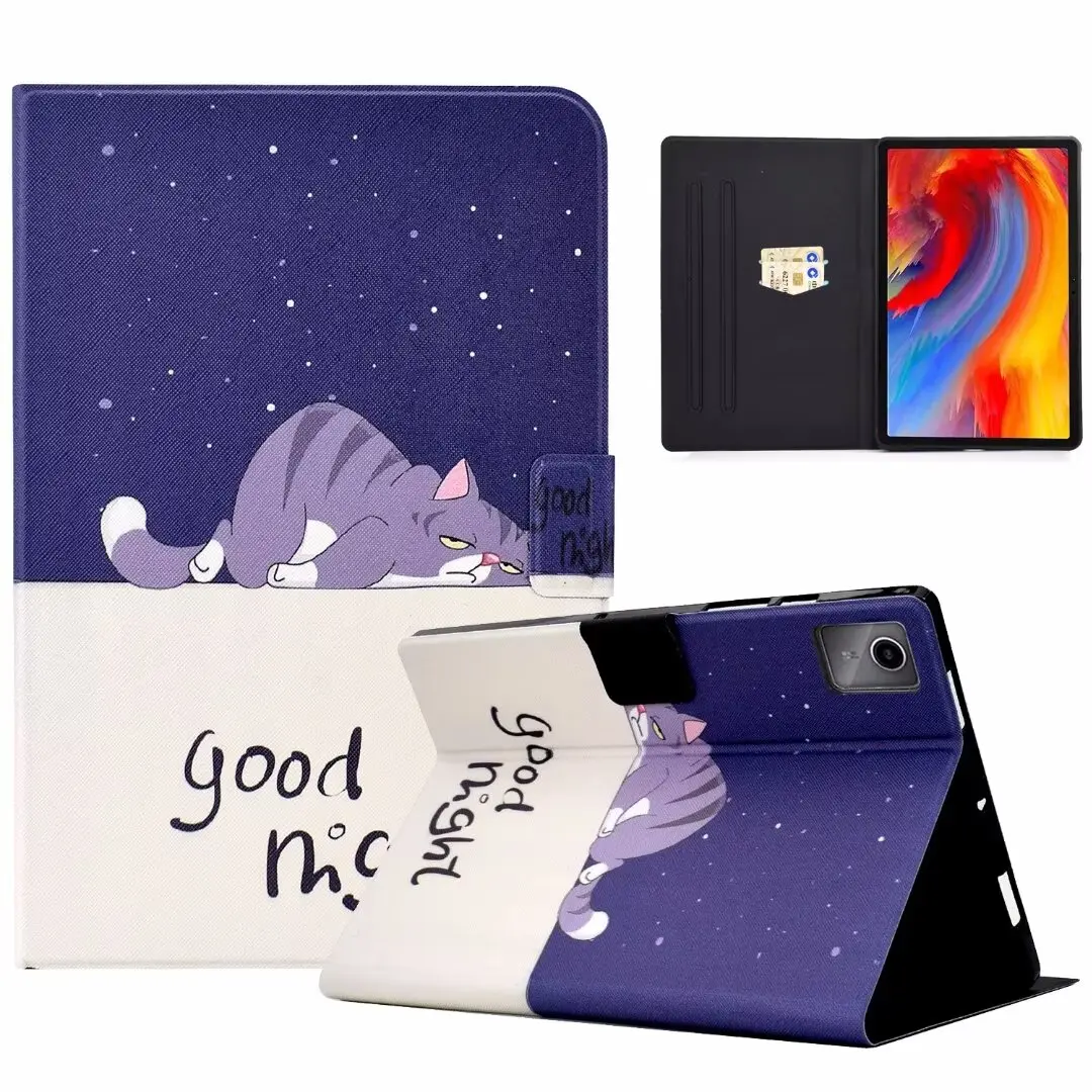 

For Lenovo Tab M11 Case TB330FU Cartoon Pattern Flip with Sleep Smart Tablet Cases For Xiaoxin Pad 2024 11 inch Cover TB331FC