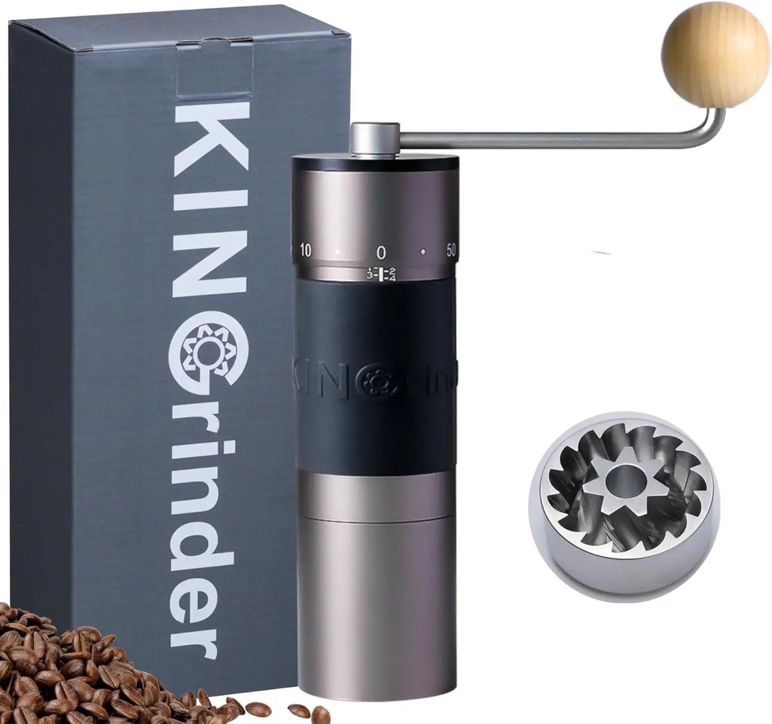 

K6 Manual Hand Coffee Grinder with Straight Handle for French Press, Drip, Espresso with Assembly Consistency Stainless Steel