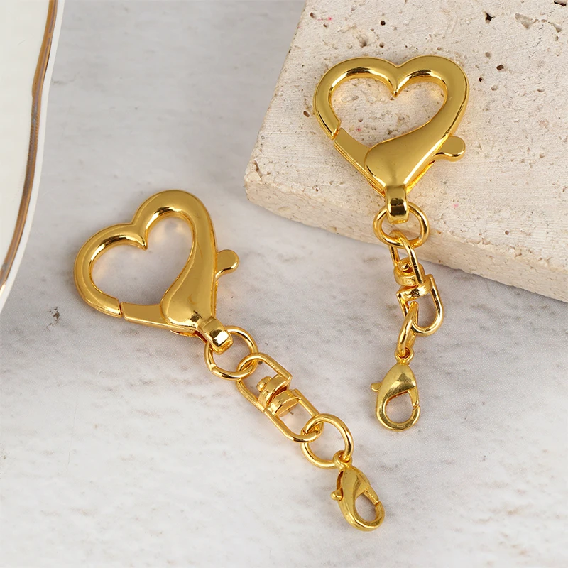 5/10Pcs Herz Schlüsselring Karabinerverschluss Kette Stecker Für Schlüssel Kette DIY Schmuck Machen Erkenntnisse Zubehör