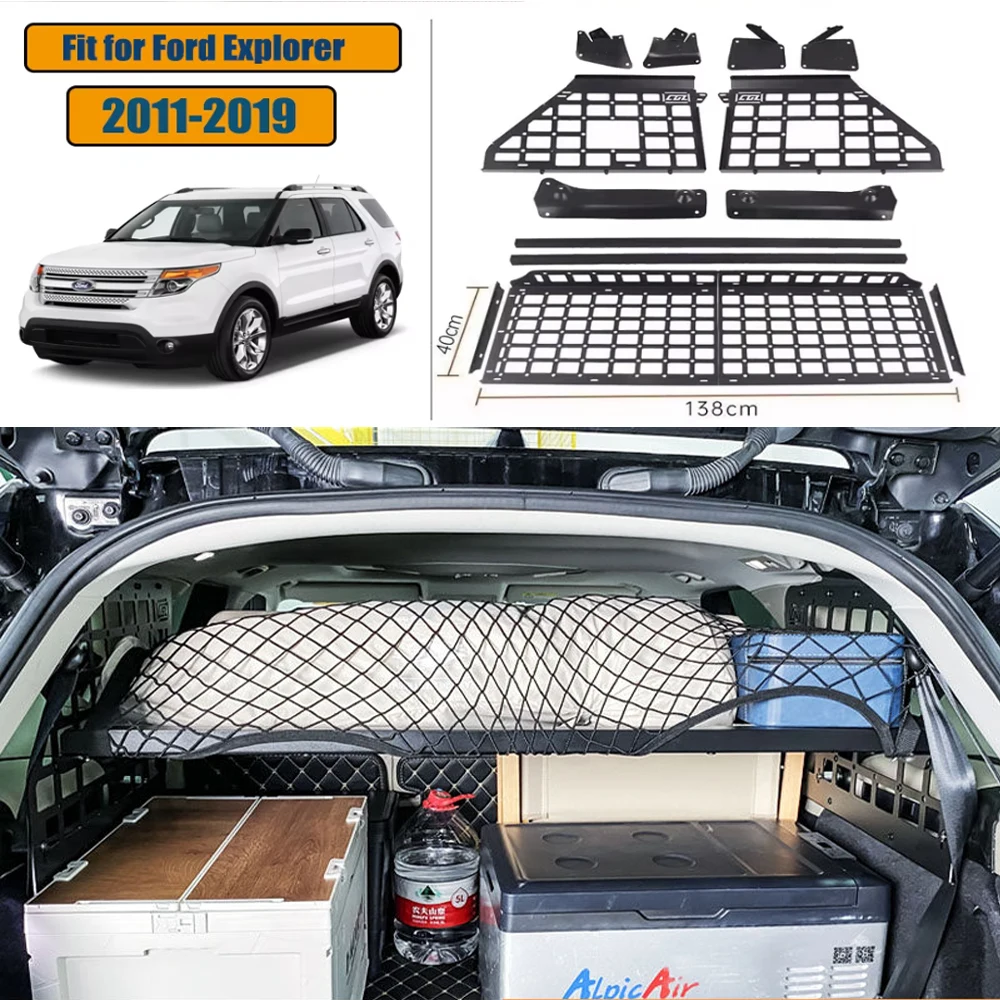 For Ford Explorer U502 2011-2019 Modular Storage Panel Shelf Modification Rear Trunk Debris Rack Molle Panel Cargo Organizers
