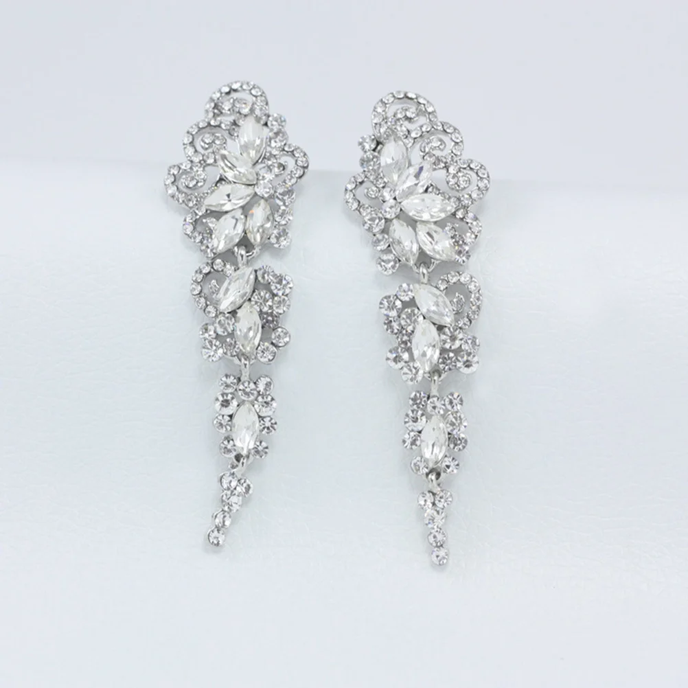 

1Pair Long Dangle Earrings Women's Stylish Tassel Drop Rhinestone Earrings Chic Fashion Jewelry Gift for Her Tassel Earring