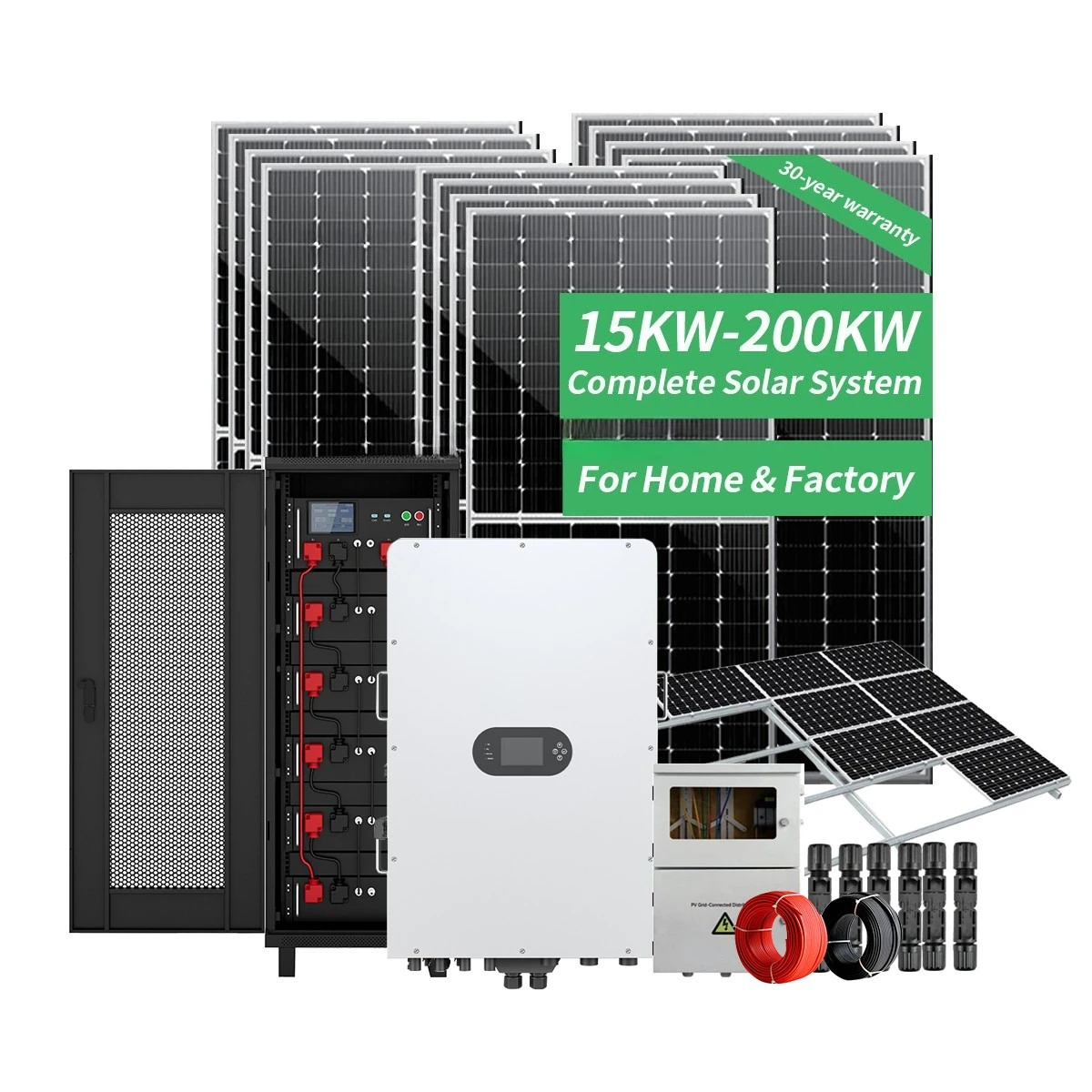 20kw 25KW 30kw نظام تخزين الطاقة الشمسية الاستخدام التجاري الهجين 30000W PV قائمة أسعار اللوحة للمنزل #1