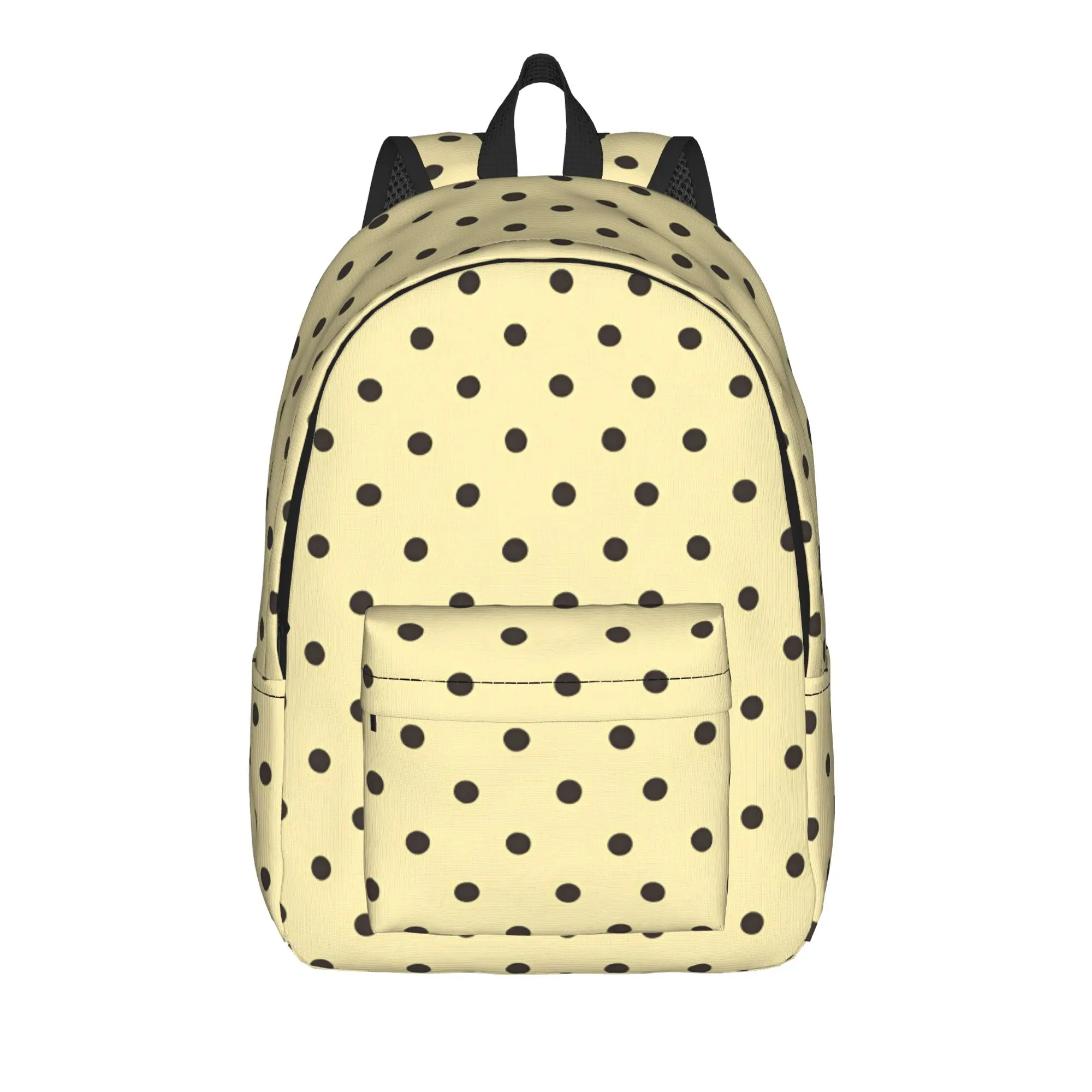 Cream Black Polka Dot Backpack  Streetwear Backpacks Teen Travel Big School Bags Custom Rucksack