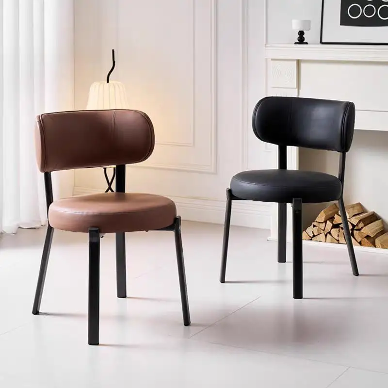 Factory Direct New Design Modern Dining Table Chairs PU Stainless Steel Golden Finish Dining Chair For Home