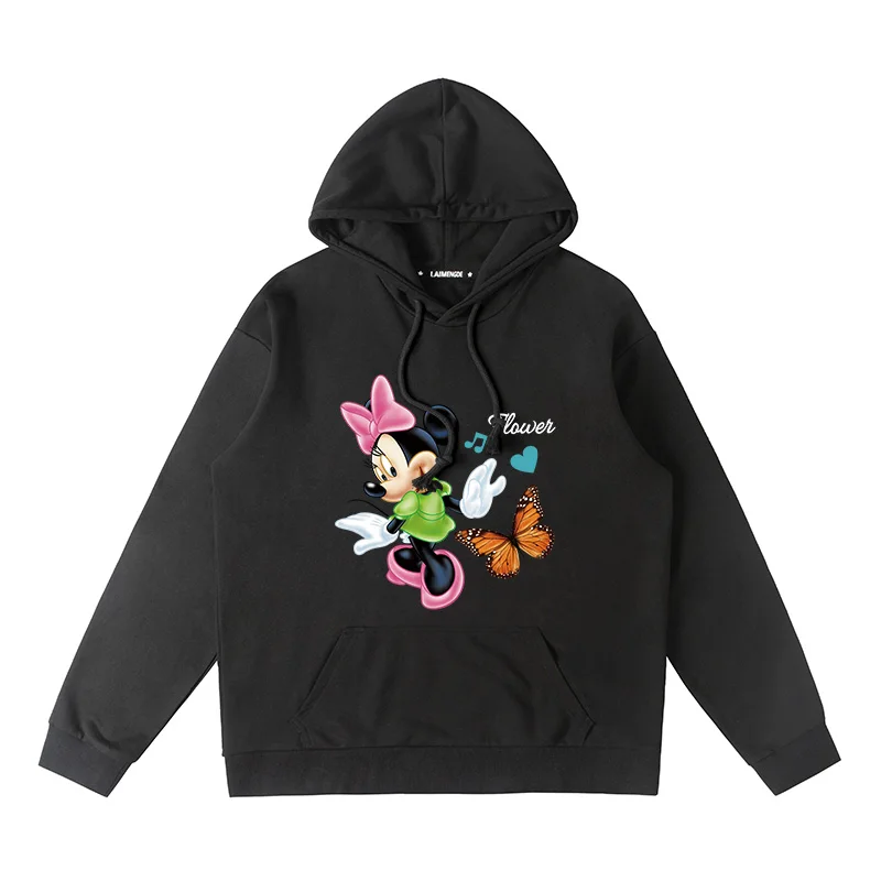 Fashion and casual Disney Mickey Mouse Cartoon Anime Printing Men's and women's hoodies Autumn and Winter Couple Clothes Hoodies