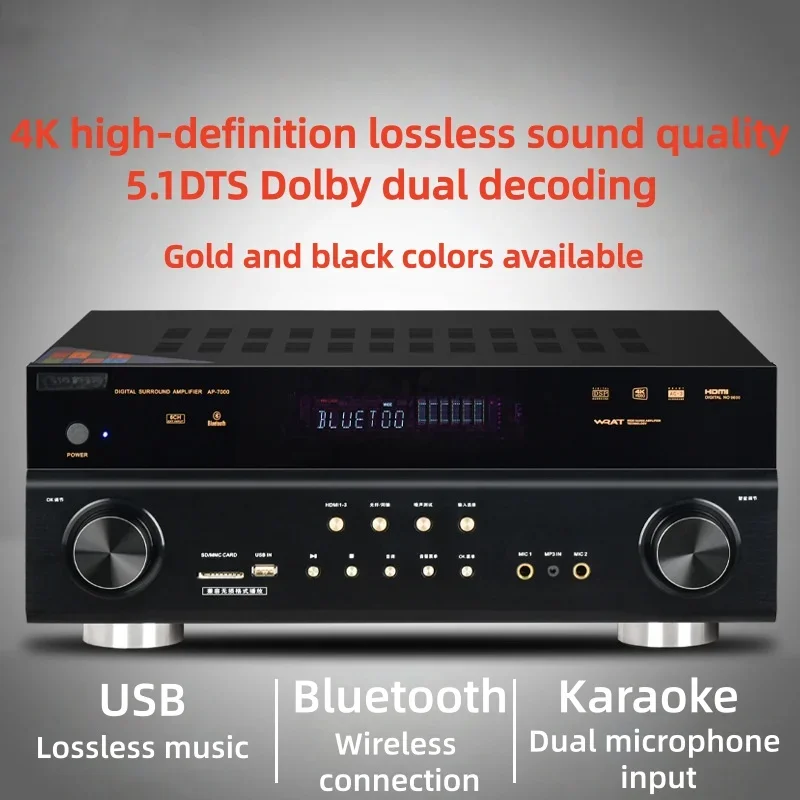 

Усилитель мощности Bluetooth без потерь, мощный KTV, домашнее профессиональное декодирование DTS Dolby высокой четкости