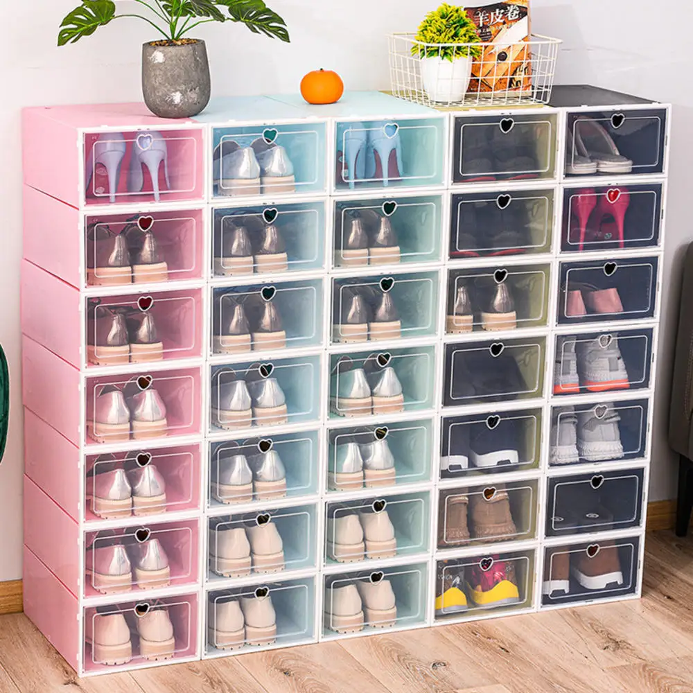 Thickened Large Transparent Dustproof And Moisture-Proof Shoe Box For Storing Shoes Rack With Flip Top Drawer Style Shoe Cabinet