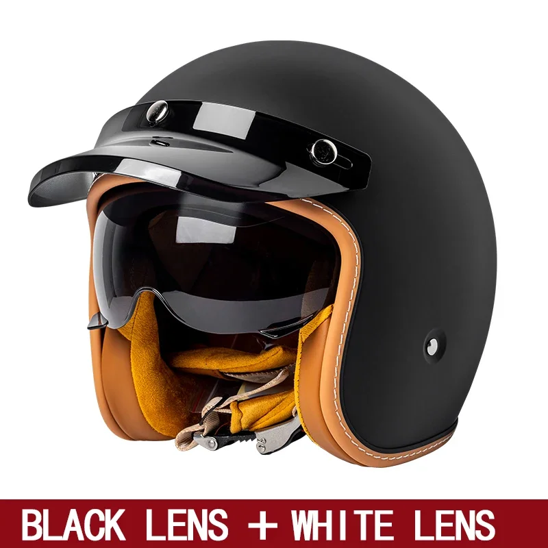 

Motorcycle retro half helmet motorcycle helmet winter three-quarters men's cruise American retro helmet three-quarters