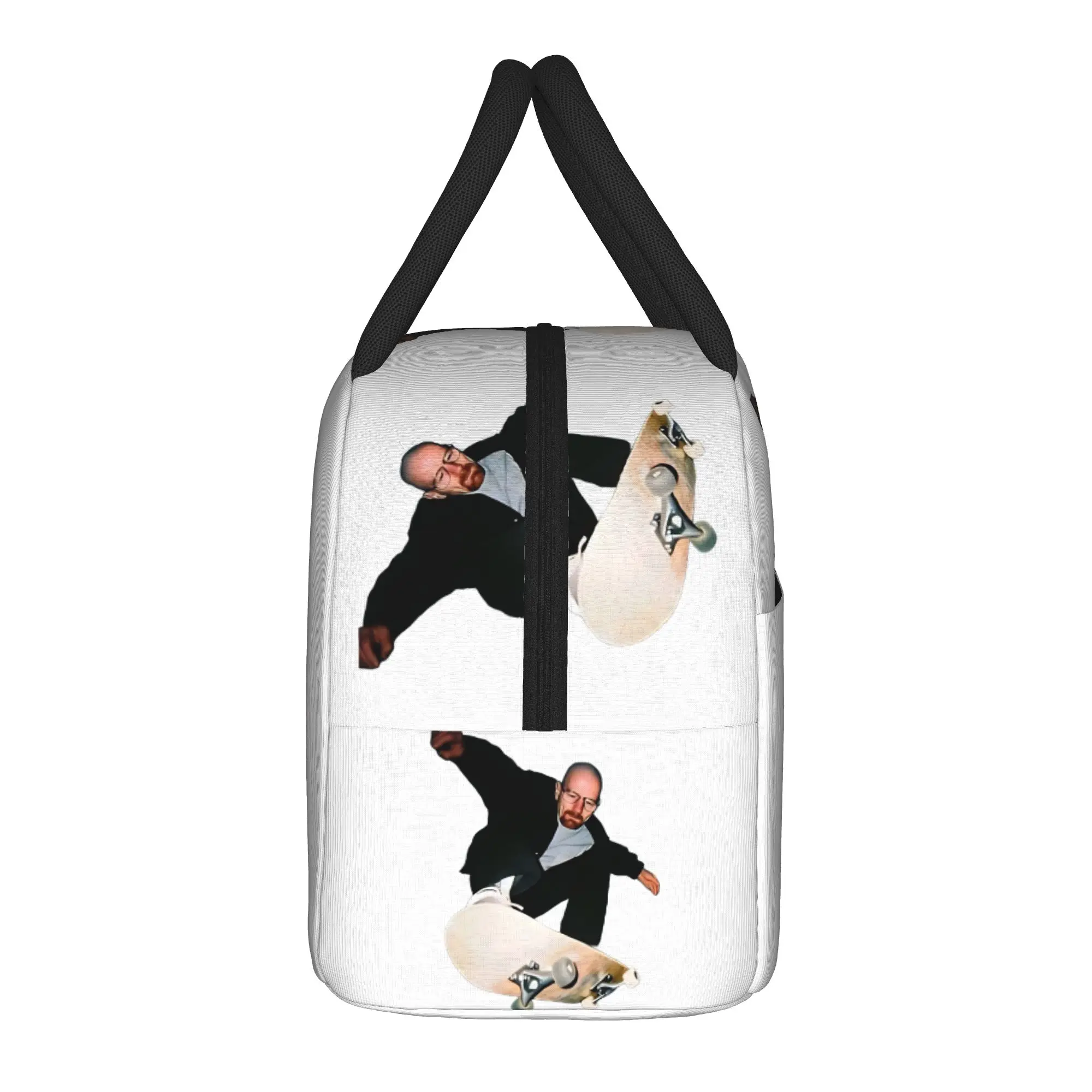 Walter White Skate Breaking Bad Lunch Bag Casual Lunch Box For Girls School Zipper Cooler Bag Oxford Print Thermal Lunch Bags