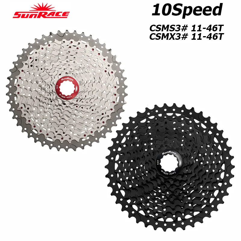 

SunRace CSMS3 CSMX3 10 Speed MTB Bicycle Cassette 11-42T/46T/51T Wide Ratio Mountain Bike Flywheel for Shimano SRAM Bike Parts