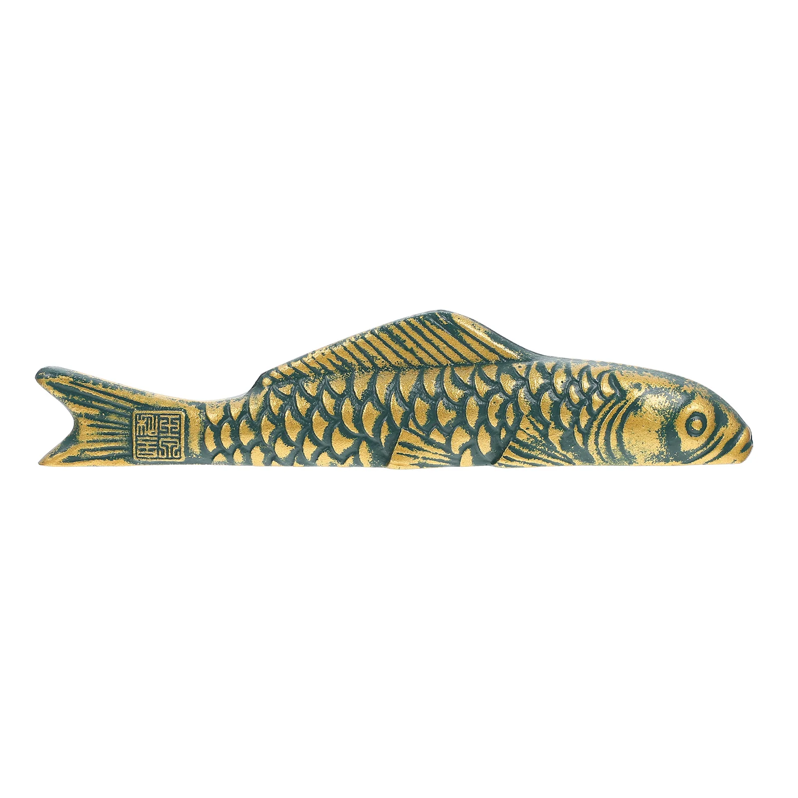 Chinese Style Paperweight Cast Iron Carp Shape Sturdy Calligraphy Paper Holder for Painting Calligraphy Practice Desktop Paper