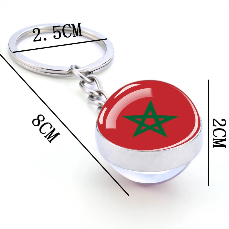 Portachiavi con bandiera dell\'africa Algeria Somalia Tunisia marocco egitto portachiavi con bandiera nazionale portachiavi con ciondolo a sfera di