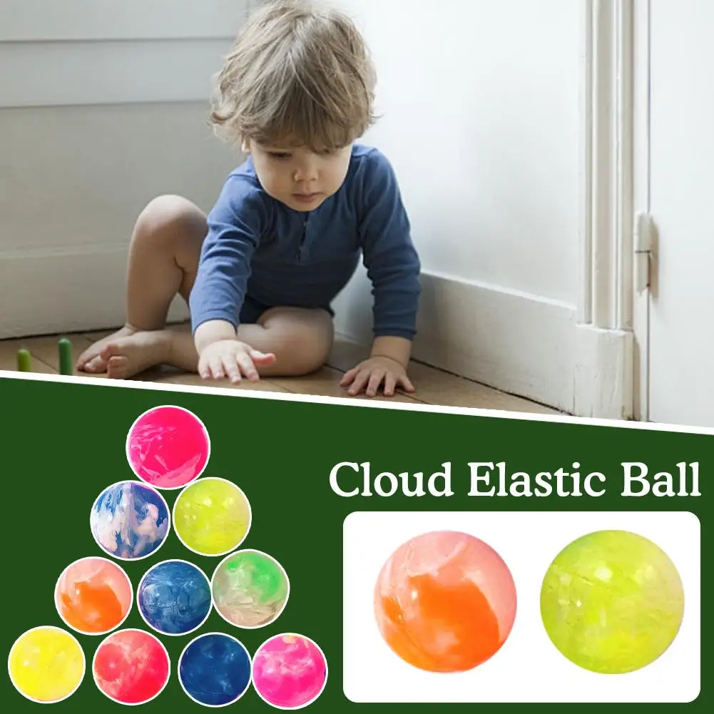 10Pcs/lot Rubber 22mm Cloud Bouncy Balls Funny Toy Jumping Balls Mini Neon Swirl Bouncing Balls For Kids Sports Games Toy B S6E1