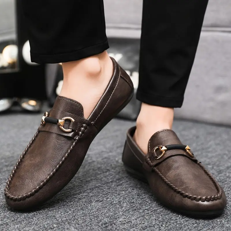 

Spring Summer Men Driving Moccasins Korean Style Slip on Loafers Casual Mesh Flat Shoes Breathable Soft Sole Male Footwear