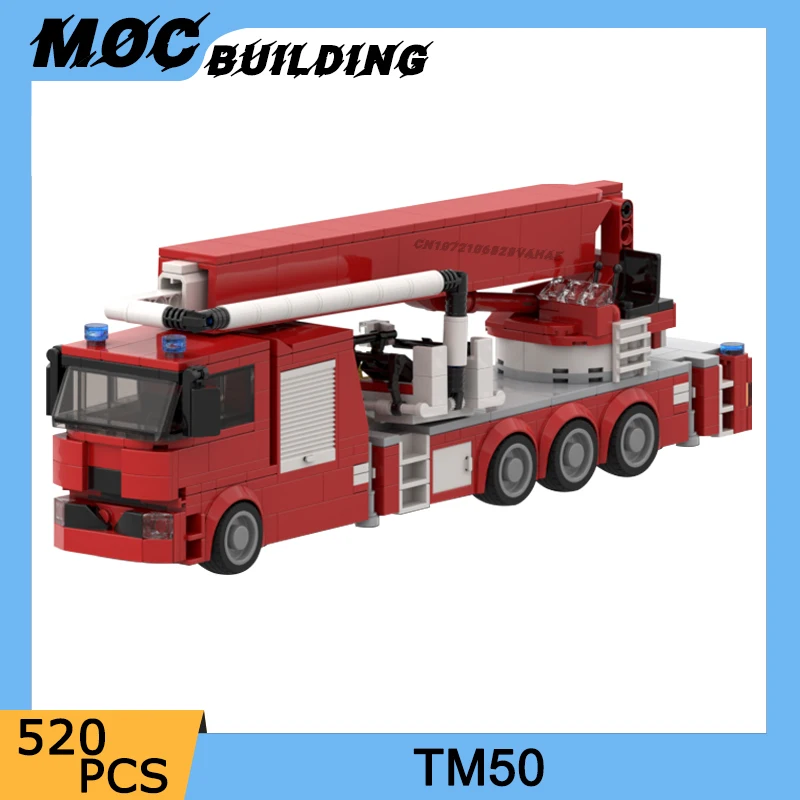 

Moc Simulation City Fire Rescue Ladder Vehicle TM50 Model Building Blocks Firefighting Truck Car DIY Assembled Bricks Toys Gifts