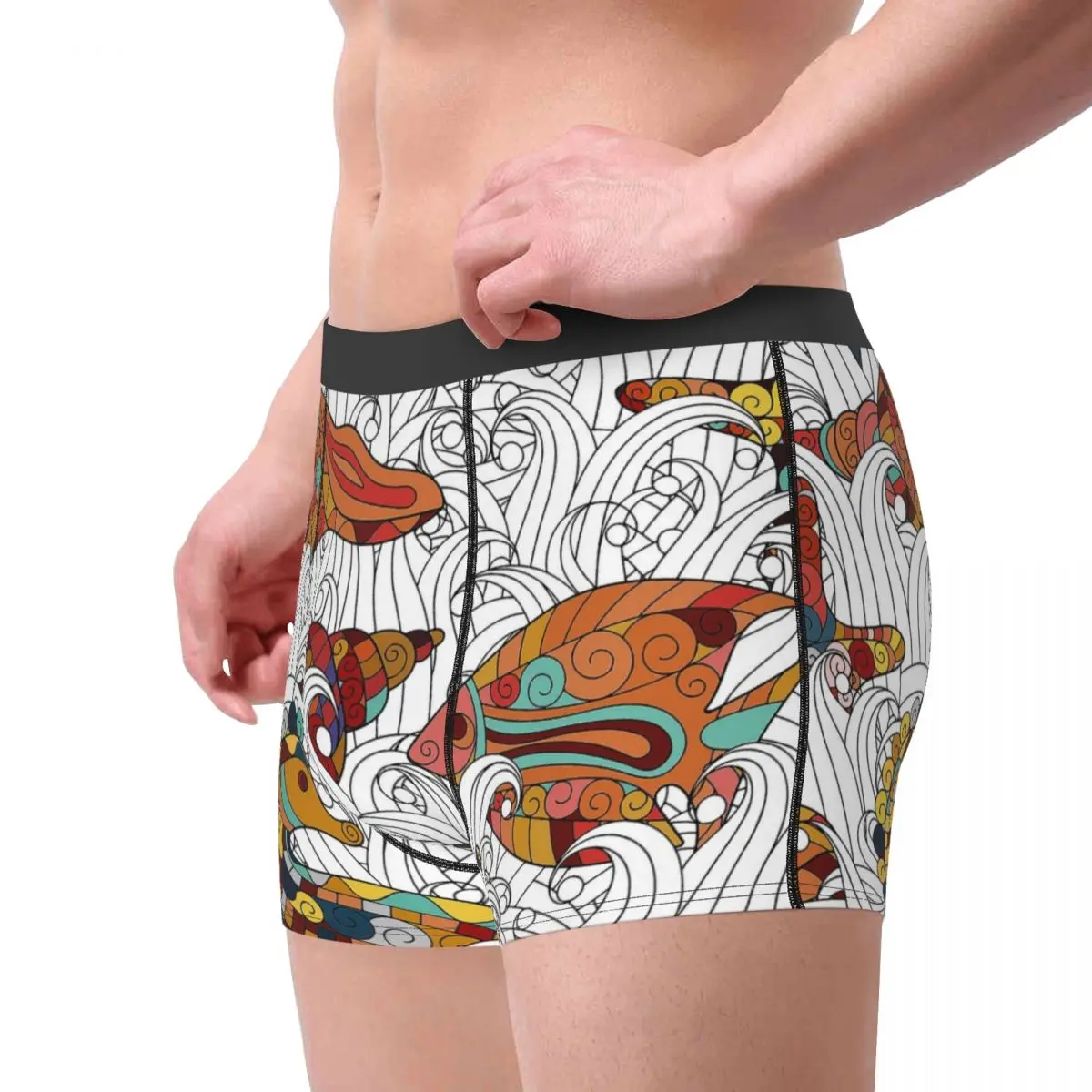 Fish Animals of The Sea Clever Gentle Free And Happy Underpants Breathbale Panties Man Underwear Ventilate Shorts Boxer Briefs