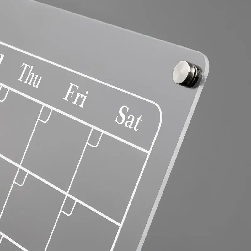 คณะกรรมการลบแบบแห้งอะคริลิก แผ่นลบแบบแห้งที่ชัดเจน แผ่นบันทึกการเขียนเปล่า คณะกรรมการวางแผนปฏิทินรายสัปดาห์สําหรับอาหารตารางรายสัปดาห์