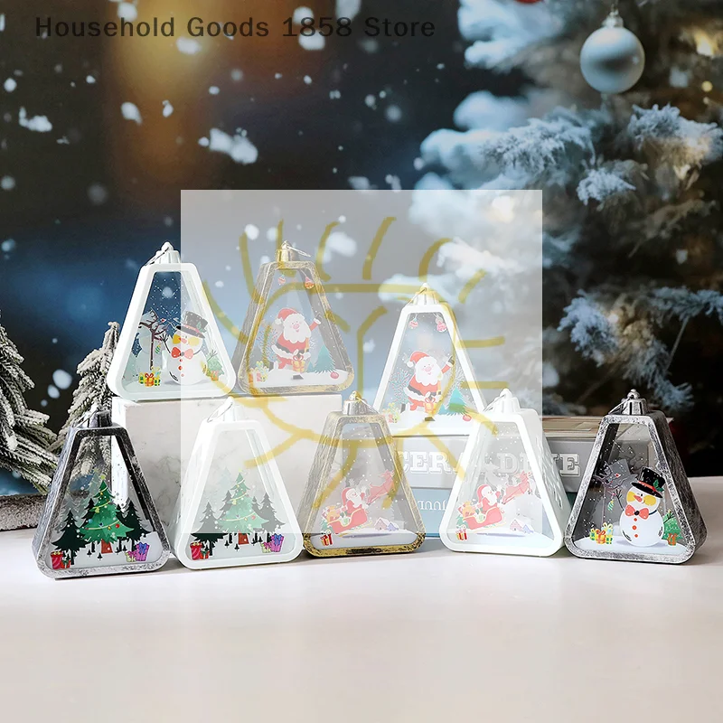

Christmas Retro Wind Lamp,Christmas LED Candle Holders,Snow Globe Lantern Santa Lighted Gifts,Winter Xmas Illuminated Ornament