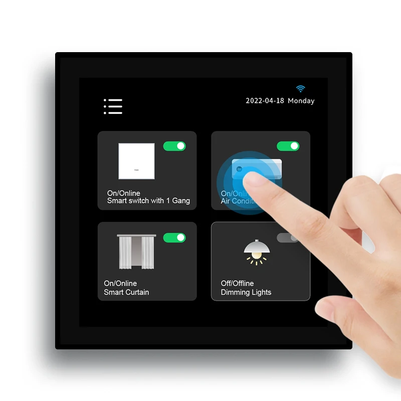 Wielofunkcyjny panel sterowania z ekranem dotykowym Wi-Fi do domowego zdalnego sterowania na ścianie APP Wbudowany koncentrator