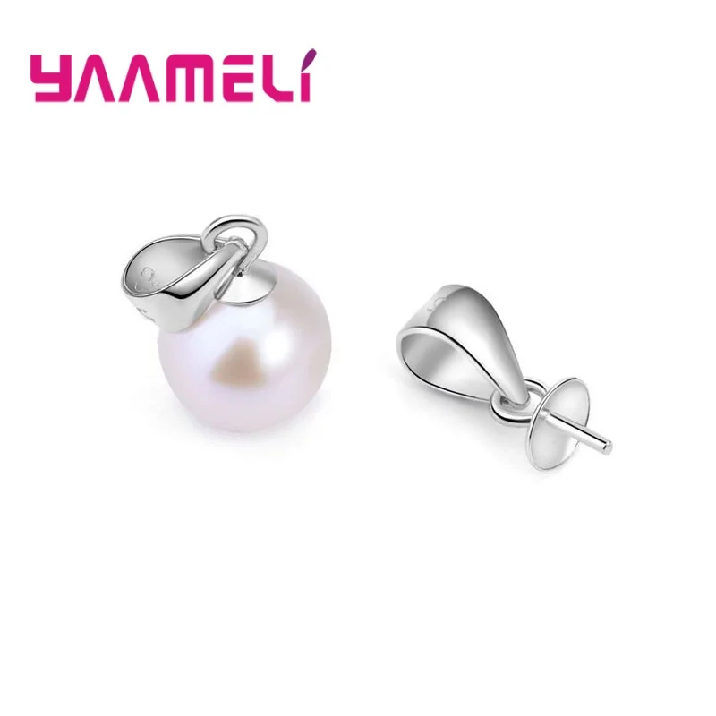 100PCS 925 Sterling Silver Screw Eye Pin Bail Top Drilled Beads End Cap For DIY Charm Pendant Connectors Jewelry Making