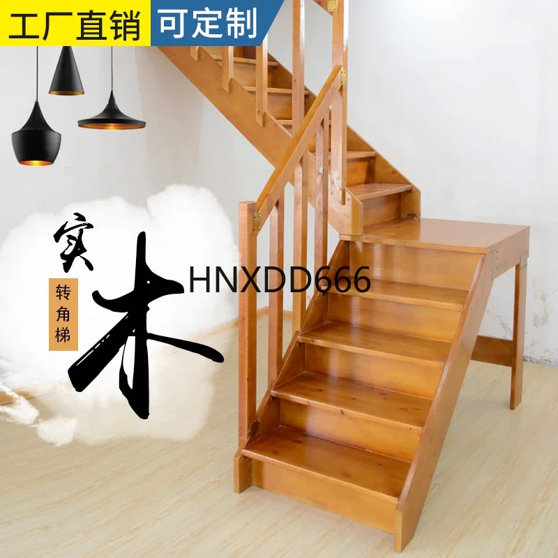Solid wood stairs, loft duplex stairs for home use